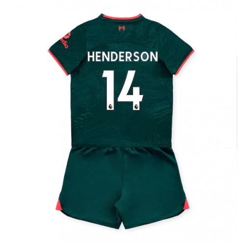 Liverpool Jordan Henderson #14 Tredjedraktsett Barn 2022-23 Kortermet (+ Korte bukser) Liverpool Jordan Henderson #14 Tredjedraktsett Barn 2022-23 Kortermet (+ Korte bukser)